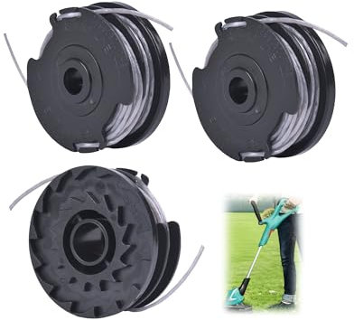 3 Pcs Strimmer Spool Line for Bosch Grass Trimmer ART 30-36 LI, ART 30, ART 27 and ART 24, F016800351 Replacement String Trimmer Spool Line Φ1.6mm x 6m, Standard Double Autofeed Rainproof Nylon Spools