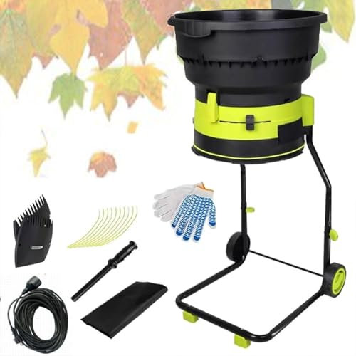 Broyeur feuilles jardin 2500 W avec Roues,râteau à Feuilles,Sac de Rangement,broyeurs 8000 TR/Min avec diamètre d'entonnoir 54 cm,pour Le Nettoyage de la Cour,10-60m-Power-Cord,40MPowerCord