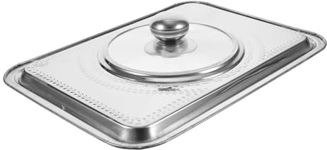 TIDTALEO Stainless Steel Food Protective Cover Rectangle Grilling Plate Lid for Fish Bbq Easy to Clean for Home Restaurant Catering