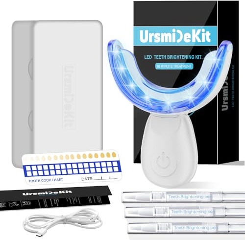 Teeth Whitening Kit with LED Light and Tooth Whitening System, Dentists Recommended, Effectively Removes Stains from Coffee, Tea & Smoking - Safe, Fast, and Gentle for Sensitive Tooth