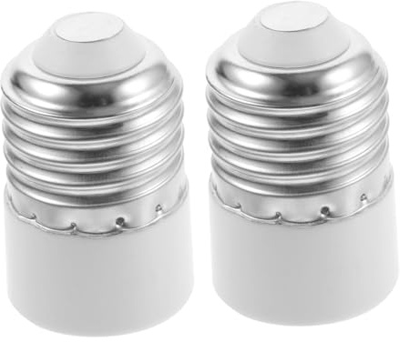Gatuida Adaptador de Base E27 a E14 para Bombillas, 2 Piezas Material de Cobre Niquelado y Plástico Ignífugo, Seguro y Conveniente para Iluminación Hogar