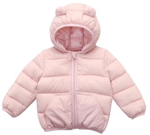 Giubbotto Neonato Bambino Cappotto Caldo Giacche a Maniche Lunghe con Cappuccio e Cerniera Leggeraa Piumino Primavera Autunno Inverno Giacca Carino Tinta Unita Abbigliamento per 6 Mesi - (6-12 Months)