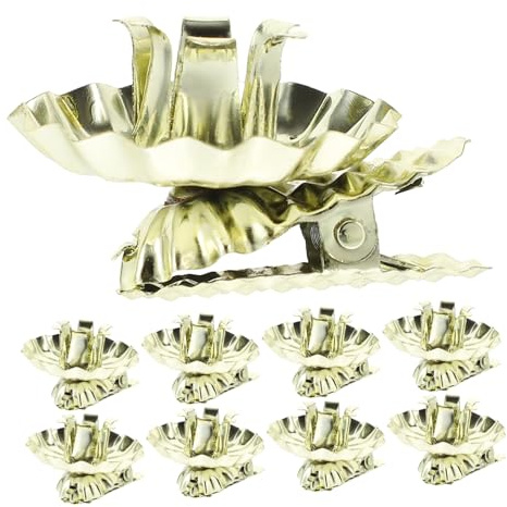 ORFOFE 10piezas Clip de Vela Metalico para Arbol de Navidad Decorativo de Hierro Candelabro Clip Soporte para Velas para Decoraciones de Navidad