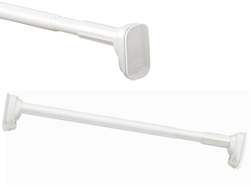 Bastone per tende a tensione regolabile, 40 500 cm, senza trapano, telescopico per doccia e finestra, facile da installare, per porte e bagni, bianco (160 250 cm)