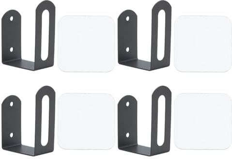 CRAFTYMELODY 2 Set Cutting Board Holder Iron Adhesive Wall Mounted Pot Lid Holders with 4Pcs PVC Traceless Double Sided Adhesive Under Cabinet Cutting Board Storage Rack Hanger Organizer for Home
