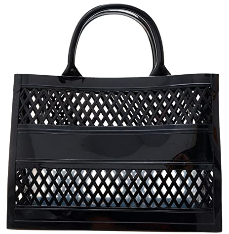 Borsa da spiaggia in silicone di gomma con grande capacità in PVC borsa da donna pochette da sera rosa