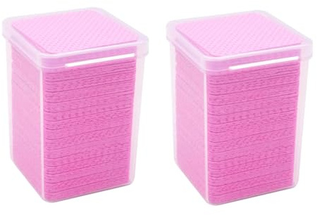 LOORGVEL 400 Lingettes Dissolvantes pour Vernis à Ongles, Tissu Non Tissé Rose, pour Salon Professionnel et Usage Personnel