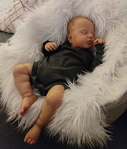 Zero pam Reborn Baby Puppe Junge, 50 cm Lebensechte Babypuppen, Babypuppen Wie Echt Babys, Schlafende Puppen Weichkörper, Lebensechte Puppe Für Jungs, Lebensgroße Baby Ab 3 Jahre