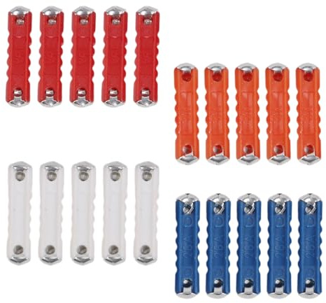 Helilyco Kit de 40 fusibles de voiture pour Torpedo Classic – Fusibles tubulaires de 25 mm – 5/8/16/25 A – 32 V CC – Polypropylène + aluminium – Utilisation automobile
