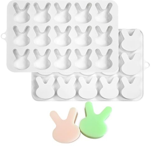 Djowyh Stampo in Silicone a Forma di Coniglietto,Stampo per Dolci - Forme per Cioccolato Coniglio Pasquale,Per Biscotti Cioccolato Fondente Caramelle Torte Decorazioni Artigianato Alimentare