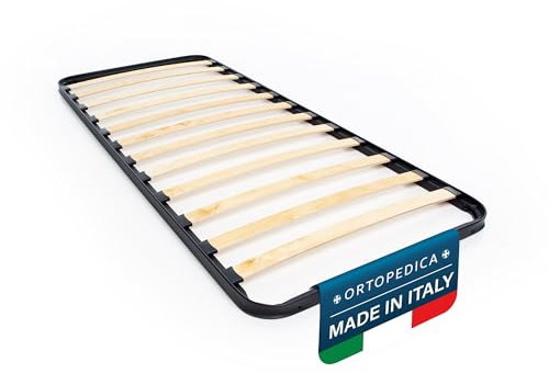 DOLCI SOGNI Rete Letto Singolo 90x190 cm Ortopedica con Doghe in Legno - Rete a Doghe da Incasso Senza Piedi, Acciaio Made in Italy