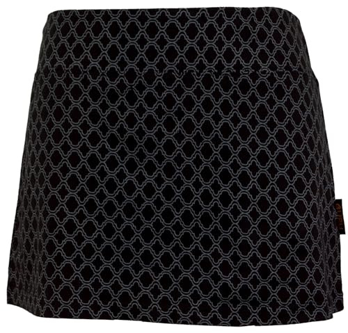 GURU SHOP Minirock aus Bio-Baumwolle, Hüftschmeichler, Organic Yoga Rock - Schwarz, Damen, Size:S/M