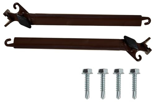 TENDAGGIMANIA Braccetti per Tende da Sole a Caduta Esterne in Alluminio - 1 Coppia di Bracci Tende da Sole Ricambi Regolabili + 4 Viti autoforanti Incluse - Colore Marrone - Misura 50 cm