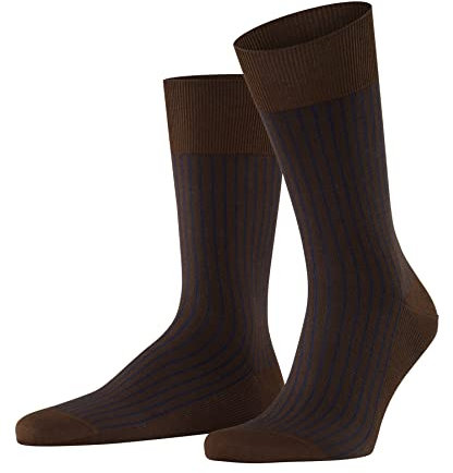 FALKE Herren Socken Oxford Stripe M SO Baumwolle gemustert 1 Paar, Braun (Chestnut 5540), 39-40