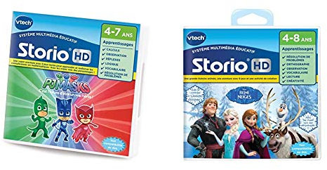 VTech - 271105 - Jeu HD Storio Le Pyjamasque & 274505 - Jeu pour Tablette - HD Storio - La Reine des Neiges