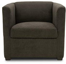 DOMO. collection Sessel Bob FK, kleiner Retro-Sessel mit Armlehnen und Federkern, Polstersessel, Cocktailsessel, Loungesessel, 73 x 75 x 69 cm (BxTxH), Webstoff in anthrazit