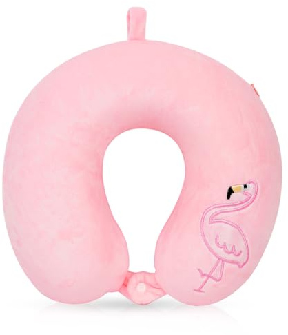Wishstar Foil Globo Número, Cojin Cuello Viaje niños, Flamenco Almohada Cuello Viaje, Cojin Cervical Viaje, Almohada en Forma de U, Almohada portátil, Viajes, Oficina, Tren y Avion