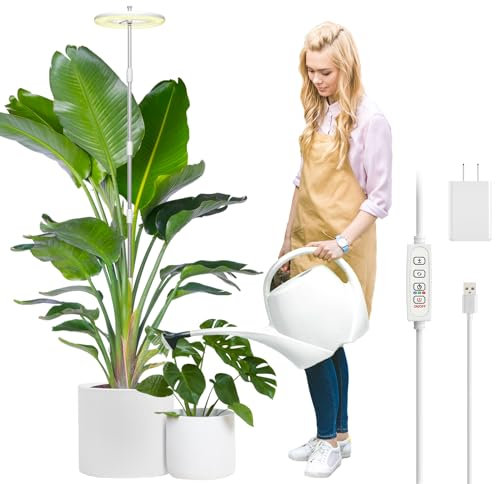 YUYMIKA Pflanzenlampe 72LED Vollspektrum, Grow Lampe für Zimmerpflanzen, 10 Helligkeitsstufen, Time fernbedienung, 3 Lichtmodi, 162CM höhenverstellbar Pflanzenlicht
