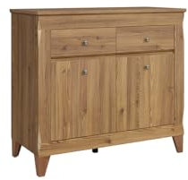 BLACK RED WHITE Kommode Bergen | Sideboard im Landhaus, Boho, Retro Stil | für Wohnzimmer, Esszimmer, Schlafzimmer | Braun