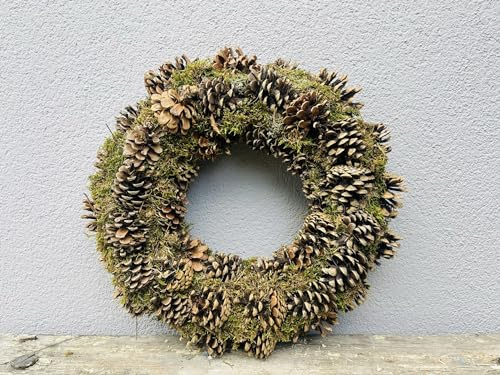 Mooskranz mit Tannenzapfen 30 und/oder 40 cm Durchmesser Advent Weihnachten Kranz Wandkranz Moos (S)