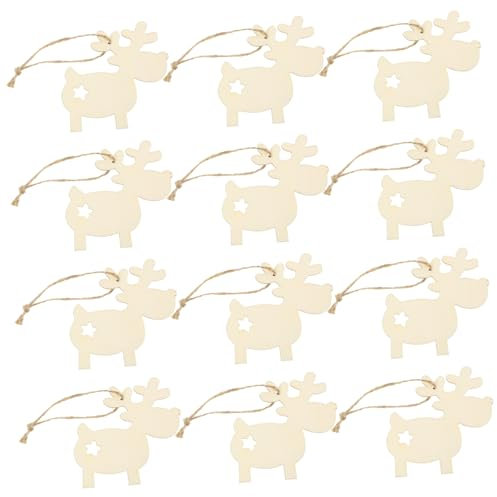 MAGICLULU 90 STK Weihnachtsdekorationen Holzscheiben zum Basteln Weihnachts?Holz?Stücke Ornament Weihnachts-Tags Holzschmuck für Weihnachtsbaum Holzschild für Weihnachten hölzern schmücken