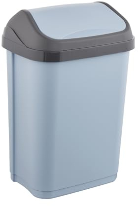 keeeper Papperskorg med svänglock, 10 l, 25,5 x 19 x 38 cm, Swantje, blå (Nordic Blue)