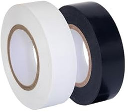 NOVAline Set 2 Pezzi Nastro Isolante Nero e Bianco 10 Metri 19 mm