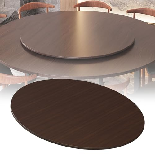 Grand Plateau Tournant De Table À Manger En Bois, 360° Rotation Plateau De Service, Assiette De Service Rotative Ronde, 20/28/32in Plaque Tournante De Cuisine, Roulement Silencieux(Black walnut,50cm/2