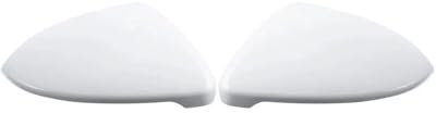 Spiegelkappen Für Golf 7 Für MK7 Für MK7.5 2015-2018 Hellschwarze Seitenrückspiegelabdeckungsschale Rückspiegelgehäusekappen Auto Spiegelkappen(White)
