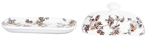 Cabilock Butterteller Aus Keramik Servierteller Mit Deckel Butterbehälter Für Snacks Leicht Zu Reinzen Hitzebeständig Für Küche Und Dessertläden
