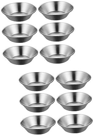 Cabilock 12pcs Aluminium Alloy Egg Tart Mold for Baking Strong Desserts Mold Smooth Egg Tart Pan for Muffin and Tartlet Making