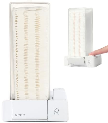 Wattepad-Halter automatischer Wattepad-Spender staubdichter Wattepad-Halter zum Auspressen mit rutschfester Unterseite wandmontierte Aufbewahrungsbox für Nagelentferner (mit Baumwolle und Aufkleber)