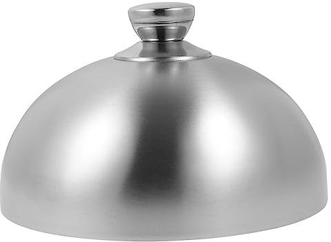 CONGARTENO Stainless Steel Food Cover and Steak Dome Lid 26cm Silver Polished Anti-oil Splashing Cooking Tool for Teppanyaki and Kitchen Use