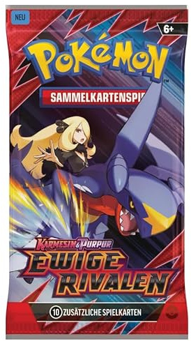 HEART FOR CARDS Pokémon Karmesin & Purpur 10: Ewige Rivalen – 1x Boosterpack – Original Erweiterung KP10 + Heartforcards® Versandschutz