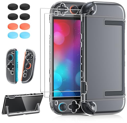 Protective Case and Protector, Thumb Grips for Nintendo Switch 2 (2025)