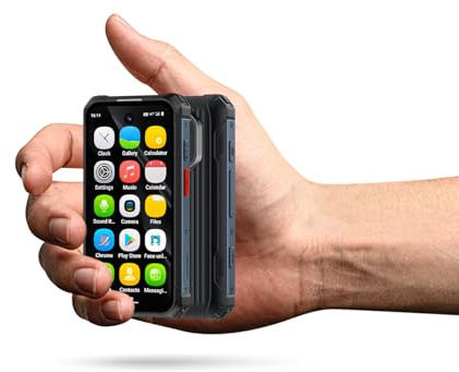 YOHOPE Mini-Smartphone, Android 12, téléphone Robuste étanche IP68, 6 Go de RAM + 128 Go de Stockage, appareils Photo 5 MP + 13 MP, Batterie 3000 mAh, Double SIM, Smartphone sans abonnement
