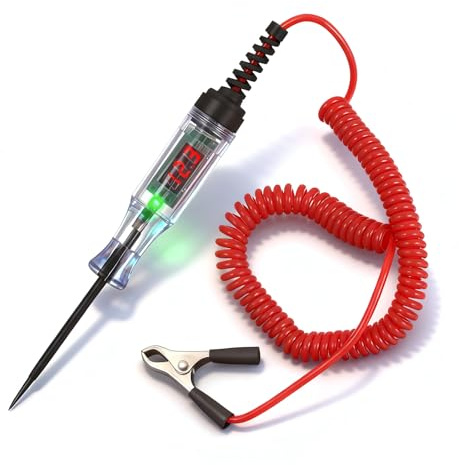 Pevlkawr Testeur De Tension Pour Voiture 3-120 V Tournevis Testeur Fusible Voiture Lampe Voiture De Test Numérique Avec Pince Crocodile Pour Voiture Camion Motos