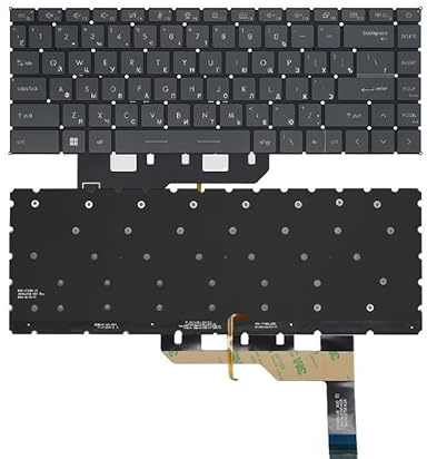 FDMOZRE Tastiera retroilluminata USA/Russa per MSI per Creator Z16 A11UET A12UX MS1571 V194222BK V203022AK Notebook(RU Grey Backlit)