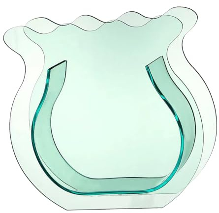 Qcwwy Mini Vaso per Pesci in Acrilico per Piante e Pesci, per la Decorazione Domestica e i regali. Decorazione Quotidiana (Verde trasparente)