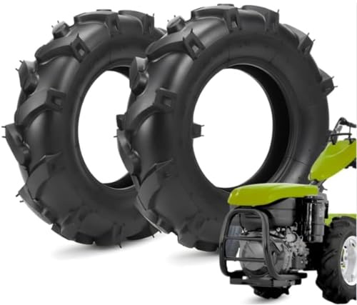 2 pneus 3.50-8 4PR renforcés | Kit pneus TM pour motoculteur, tondeuse et tondeuse