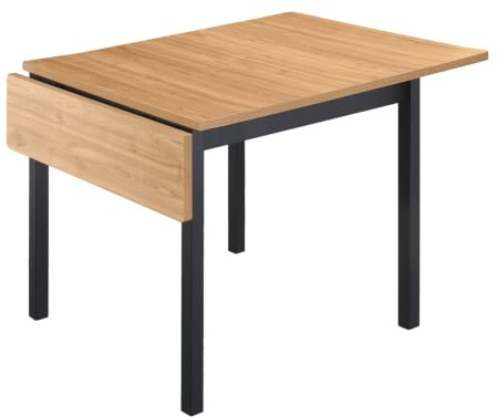 JoyyeSpace Esstisch, klappbarer Küchentisch für 2-4 Personen, Gartentisch Wetterfest, für kleine Räume, Helle Holzfarbe