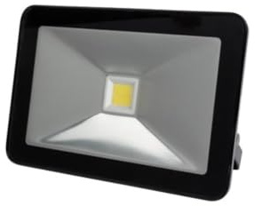 Perel Projecteur LED, 20 W, 2050 lm, 4000°K, blanc neutre, pour intérieur et extérieur, support de montage ajustable, aluminium, noir