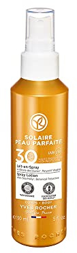 Yves Rocher SOLAIRE PEAU PARFAITE Sonnen-Milch-Spray LSF 30, Sonnenschutzspray für den Körper, 1 x Pump-Zerstäuber 150 ml