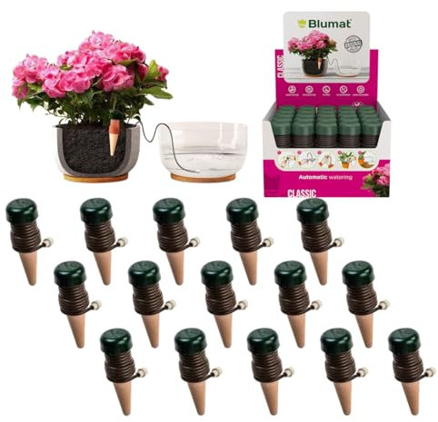 Blumat 12500 Bewässerung für Pflanzen, Pflanzenbewässerung Wasserspender, Terracotta/grün (15 Stück)