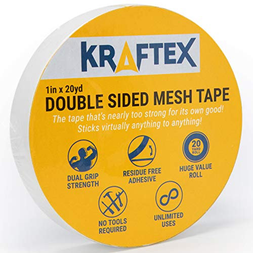 New: Original Carpet Tape for Rugs, Mats, Pads, Runners [Anti Slip Non Skid Technology] Indoor Gripper Tape Double Sided Adhesive [Works on Any Floor] Grips Hardwood, Tile, Laminate Floor (1 x 60ft)