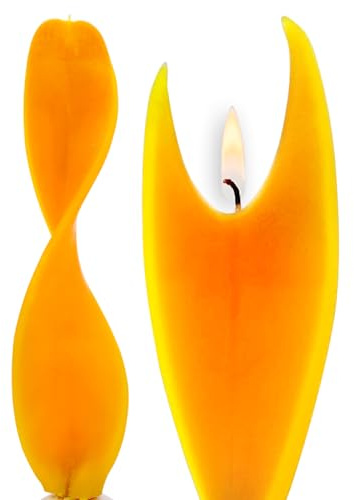 Engelsflamme orange-gelb Engelskerze inkl. Box. Handgemachte Kerze als besonderes Geschenk oder glückslicht Kerze