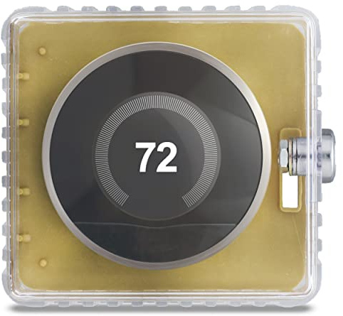 BISupply AC Thermostat Lock Box with Key - Air Condition Control Wall Guard 5.1x4.8x2.8in Thermostat Cover with Lock