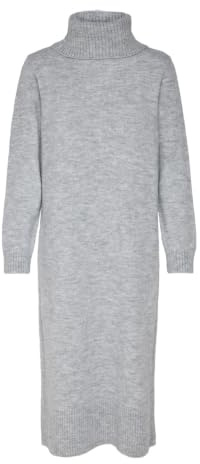 Only Onlbrandie L/S Roll Neck Dress Knt Noos Vestido, Light Grey Melange, S Mujer