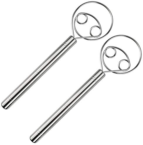 Juome Frusta danese per impasto, frusta per pane olandese in acciaio inox, frusta manuale per pasticceria, pane, pizza e torte (30,5 cm)