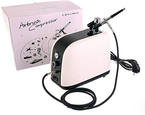 Airbrush Kompressor Komplett mit Airbrushpistole 0,3mm zum lackieren von Nägeln
